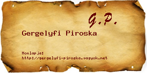 Gergelyfi Piroska névjegykártya